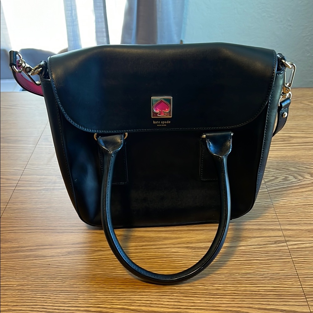 Kate Spade Black Leather Tote Bag
